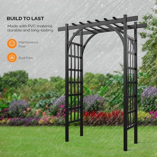 vingli garden arbor, pvc wedding arch for ceremony, side view