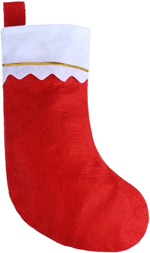 CCINEE 12pcs Red Felt Christmas Stockings 15" Party Favors Stockings for Xmas Decoration