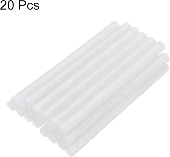 uxcell 20pcs Hot Glue Sticks for Glue Gun 7mm/0.28-inch x 4-inch Mini Hot Melt Adhesive Glue Stick Glitter White