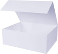 Aimyoo White Collapsible Gift Box with Magnetic Closure Lids 13.8x9x4.3 in, Large Bridesmaid Groomsman Proposal Boxes, Rectangle Present Box for Graduation Birthday Storage 1 Pack