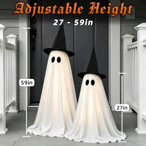 halloween ghost decorations indoor, 2 packs light up shown in use