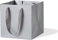 Silver Gray Square Gift Bag 12 in Paper Gift Box Large Square Bottom Kraft Paper Bags with Handles for Party Favor, Birthday Gift Bags (Silver Grey, 12 x 12 x 12 in, 10 CT)