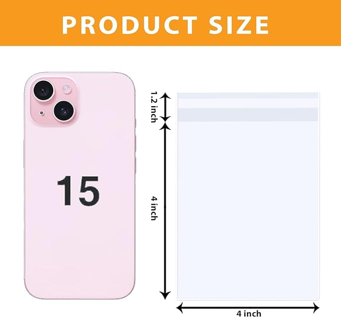 PigPotParty 4''x 4" Clear Plastic Cellophane Gift Wrap Bags, 100 Pcs Small Self Sealing Cookie Bags for Gift, Party favor, Candy, Treat, Goodies, Snack, Self Adhesive Resealable