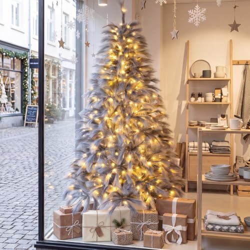 happygrill 6 ft pre-lit christmas tree w/ 430, view 9