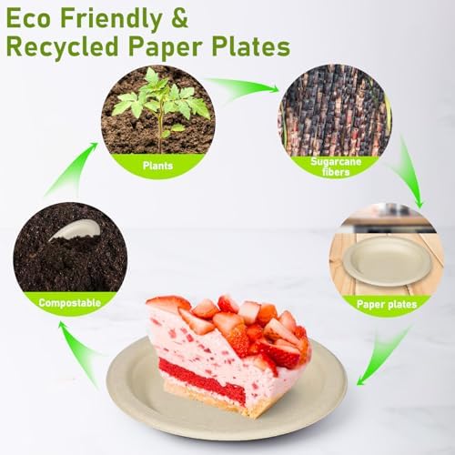small paper plates 6 inch, 400 pack compostable, package contents