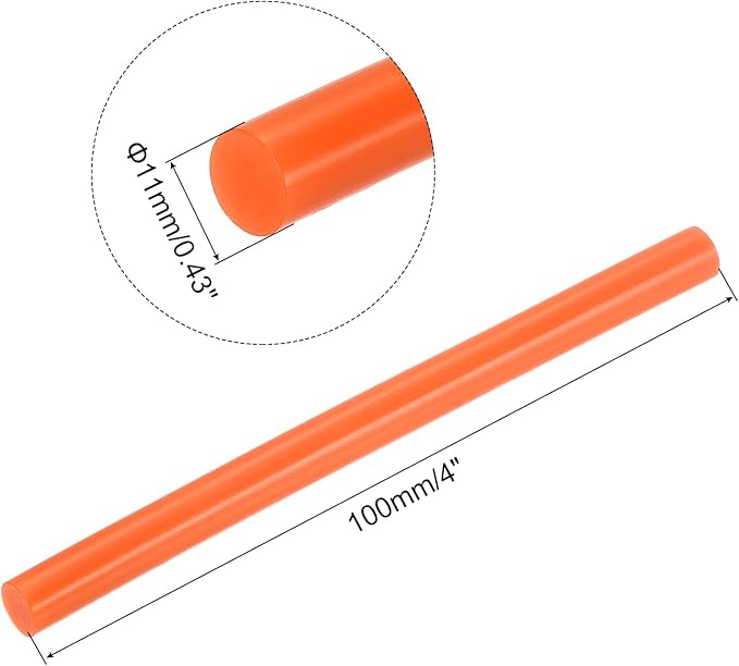 uxcell 20pcs Hot Glue Sticks for Glue Gun 11mm/0.43-inch x 4-inch Mini Hot Melt Adhesive Glue Stick Bright Orange