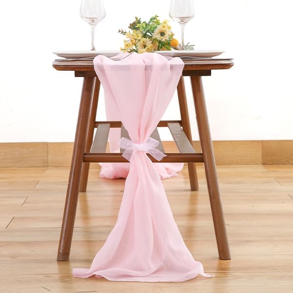 Wedding Arch Draping Fabric 1 Panel 18Ft Blush Chiffon Fabric Drapes Arbor Drapery for Wedding Ceremony Reception Swag Decorations