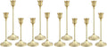 Candlestick Holders 4 Sets(12 Pcs), Gold Candle Holders with Anti-Slip Pad, Metal Taper Candle Holder, Candle Holder for Wedding Fireplace Mantel Housewarming Gift