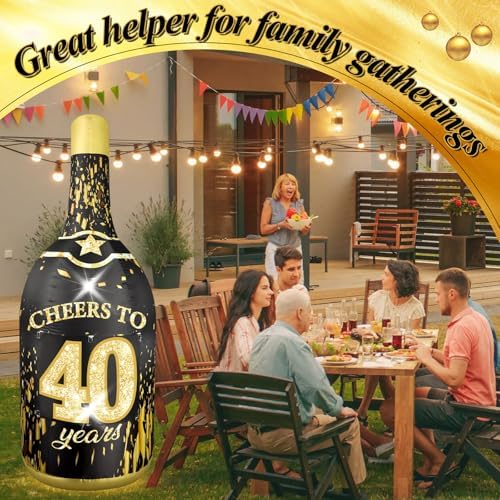 6ft 50th birthday inflatable outdoor champagne bottle decorations, view 9