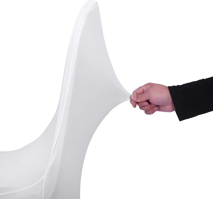 Peomeise 50pcs Stretch Spandex Chair Cover for Wedding Party Dining Banquet Event (White, 50)