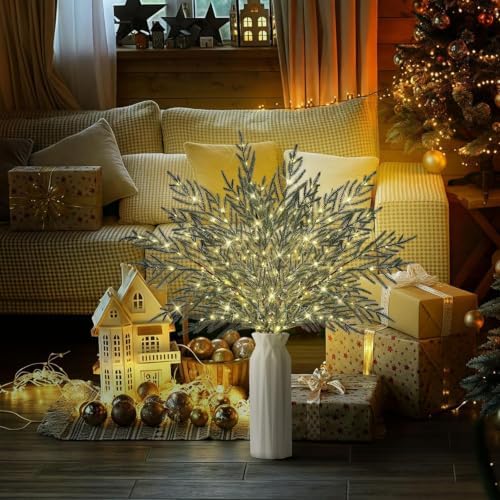 35" lighted norfolk pine branches for vase, long, package contents