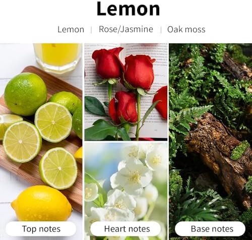 Lemon Scented Candles, 7oz Soy Wax Candle, Long Lasting Aromatherapy Jar Candle for Home, Scented Long Burning Candle Gift for Women and Men