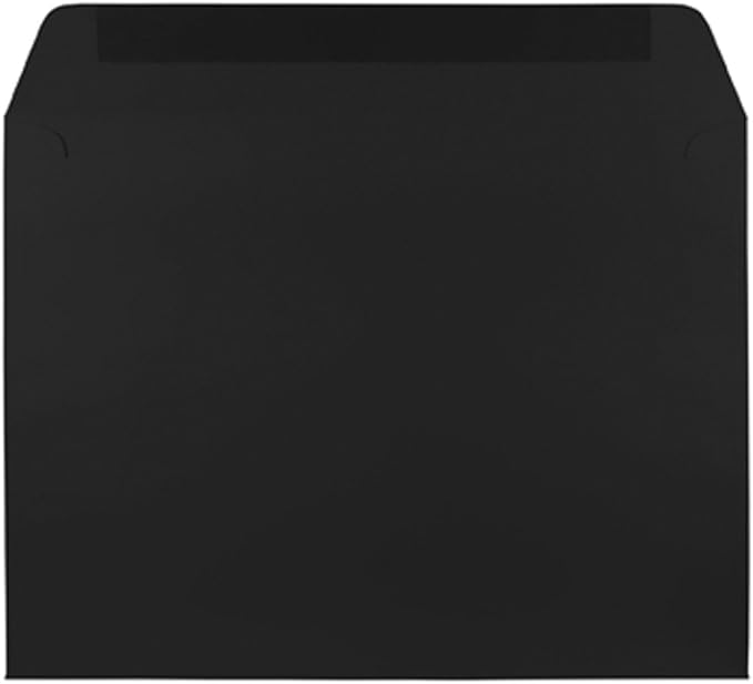 JAM PAPER 9 x 12 Booklet Premium Envelopes - Smooth Black - 25/Pack