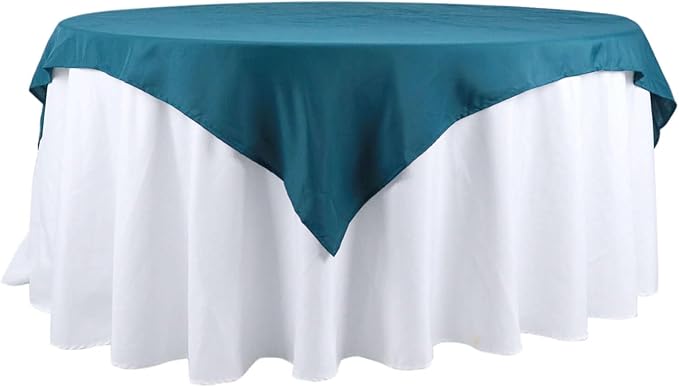 Efavormart 54x54 Peacock Teal Wholesale Linens Seamless Polyester Square Linen Tablecloth for Wedding Banquet Party Restaurant