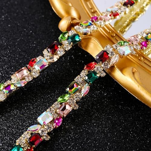 pearly jun 2 yards rhinestone trim chain crystal showing dimensions