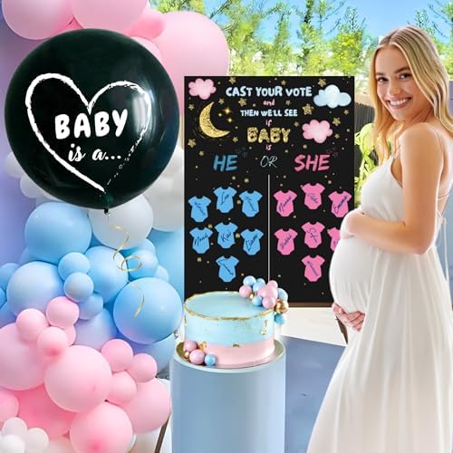 twinkle twinkle little star gender reveal decorations, boy, front angle view