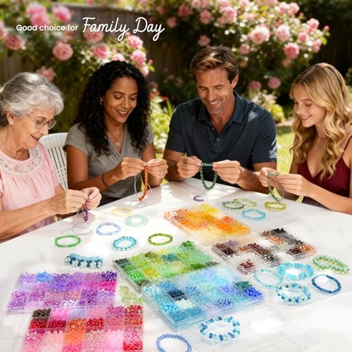 6mm glass beads bracelet making kit, 144 colors, view 9