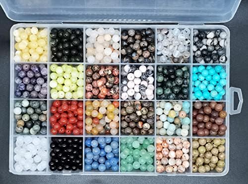 6mm natural round stone beads real gemstone beading, close-up detail