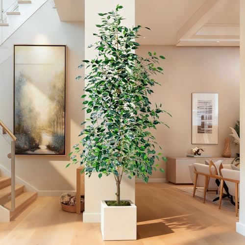 bailikang 6ft artificial ficus trees indoor faux trees, close-up detail