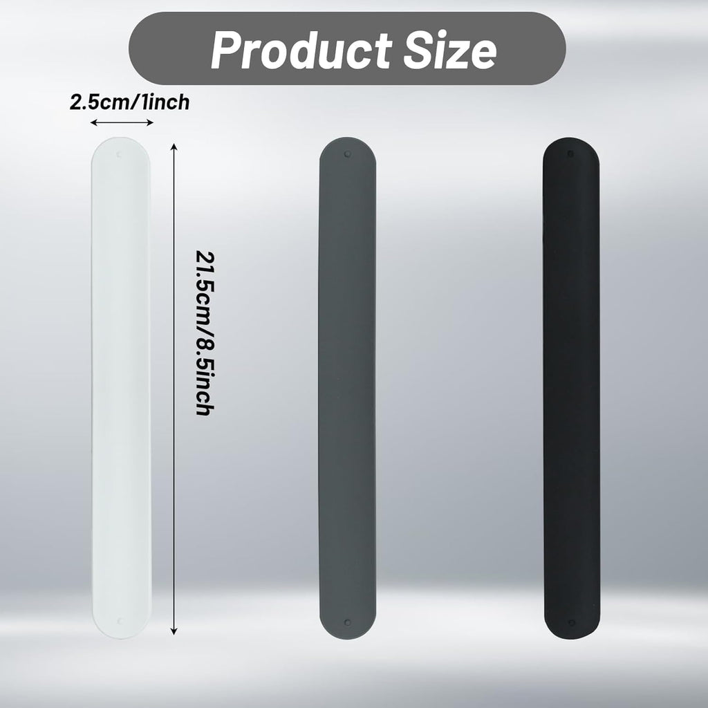 6 PCS Wrapping Paper Holder Silicone Covered Metal Strips Poster Slap Bands Gift Wrapping Paper Clamps for Home Gift Wrapping Storage Organization(Black, White, Gray)