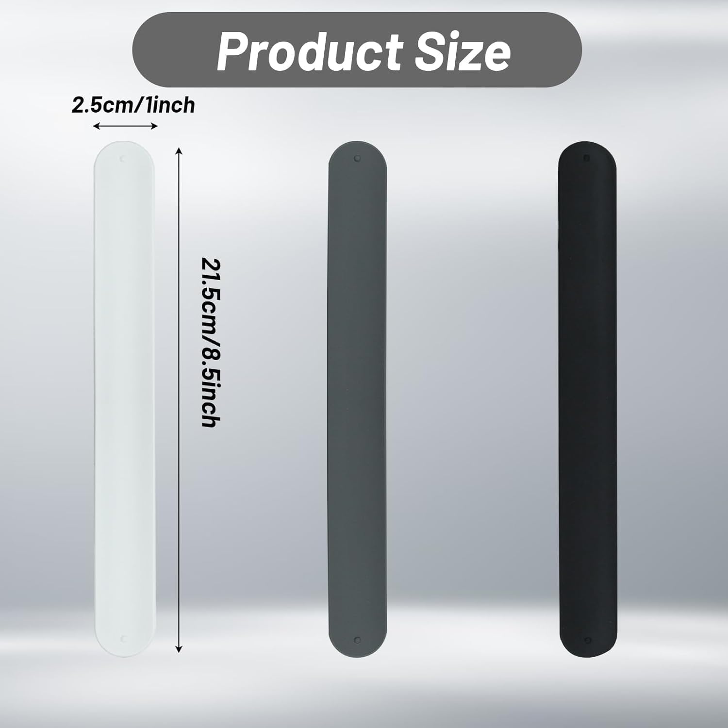 6 PCS Wrapping Paper Holder Silicone Covered Metal Strips Poster Slap Bands Gift Wrapping Paper Clamps for Home Gift Wrapping Storage Organization(Black, White, Gray)