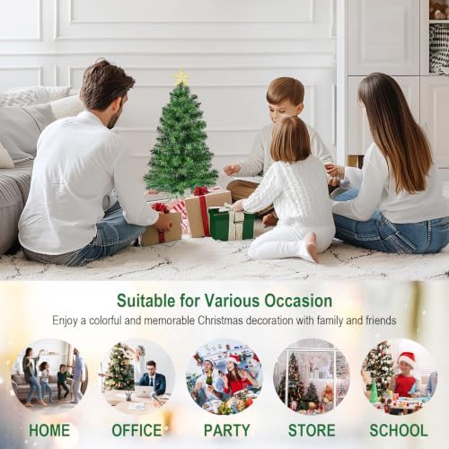 duudo 4ft premium hinged artificial holiday small mini on a desk or shelf