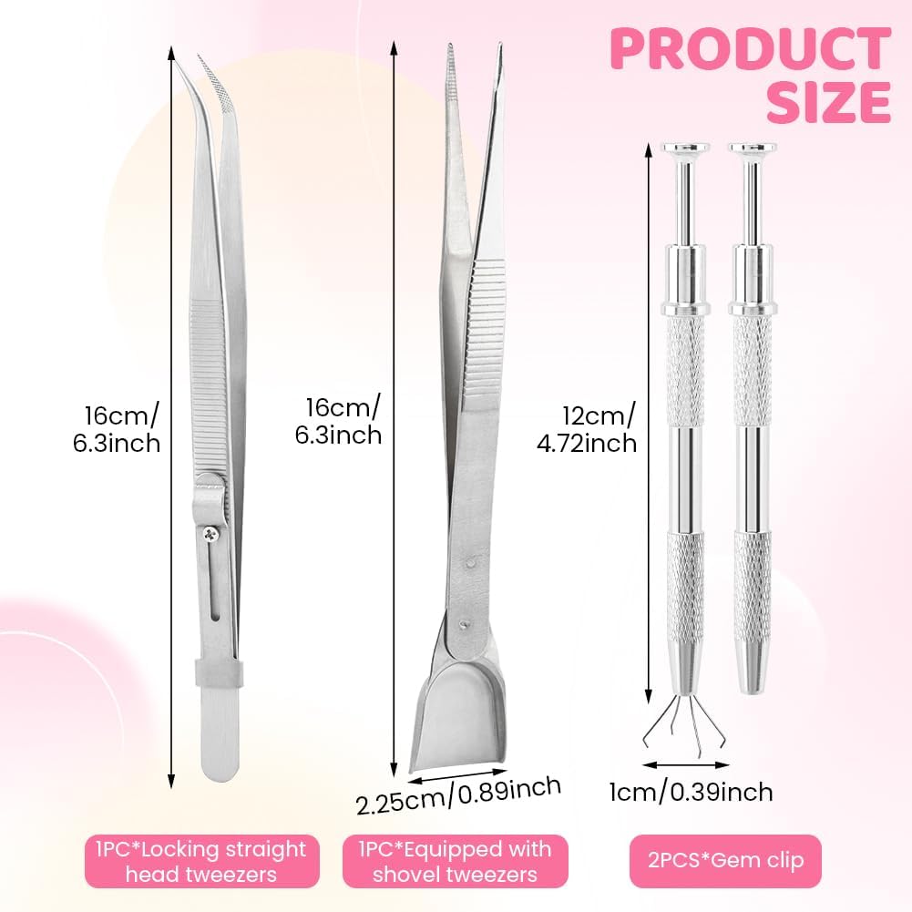 4pcs Sprinkles Tools for Cake Decorating, 4 Claw Sprinkle Pen Pearl Grabber Cakes Tweezers Pearl Sprinkle Spoon with Shovel Head Spoon for Cakes Ice Cream Baking