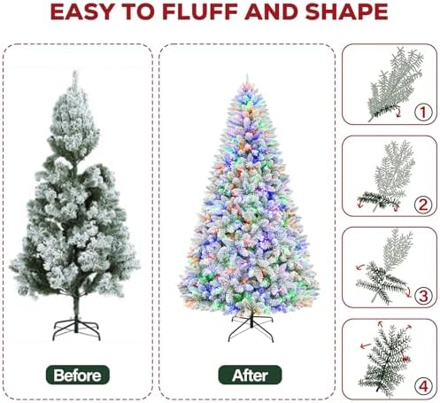 hykolity 6 ft prelit christmas tree with 1,032, view 9