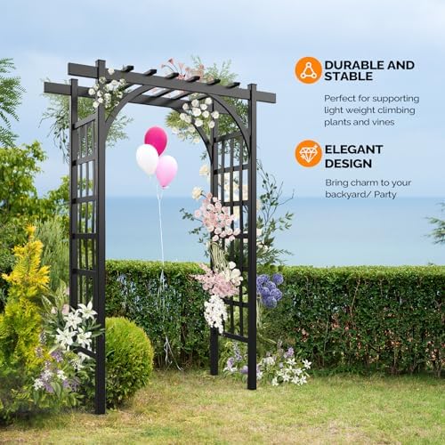 vingli garden arbor, pvc wedding arch for ceremony showing dimensions