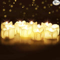 Homemory 12Pcs Timer Tea Lights, Flameless Flickering Auto Tea Lights Battery Operated, Auto-On 6 Hours and Off 18 Hours Everyday, Batteries Included, Long-Lasting, White Base, No Remote