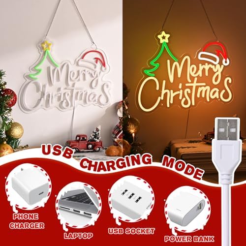 framics merry christmas neon sign-10 adjustable brightness led, package contents