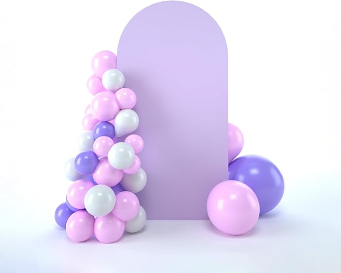 bricia Wedding Arch Backdrop Stand Cover, 5FT Double Sided Stretchy Arch Cover Fitted Wedding Birthday Party Banquet Decoration (Lavender 60''Lx25.2''W)