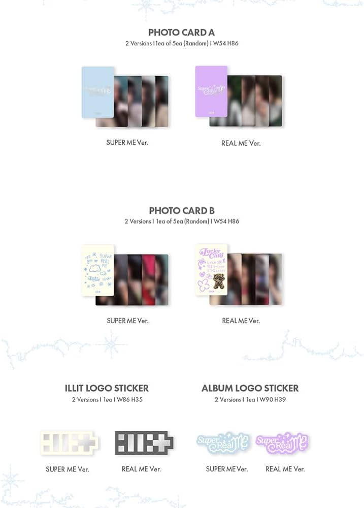 ILLIT [1st Mini Album 'SUPER REAL ME'](SUPER ME Ver.) + 3 Extra Photo...