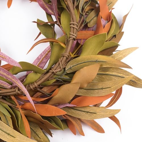 fall wreaths for front door 22 inch, olive showing dimensions