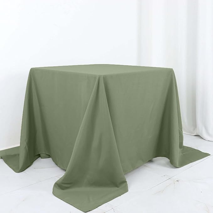 Efavormart 90" Eucalyptus Dusty Sage Wholesale Linens Polyester Square Linen Tablecloth for Kitchen Dining Catering Wedding Birthday Party Events