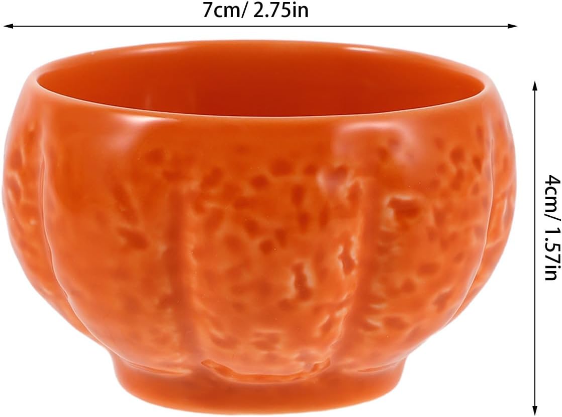 Healifty Pumpkin Shaped Ceramic Candle Holder for Halloween and Fall Party Decor, Orange Aromatherapy Candle Cup with Unique Elegant Design, Sturdy Ceramic Material with High Temperature