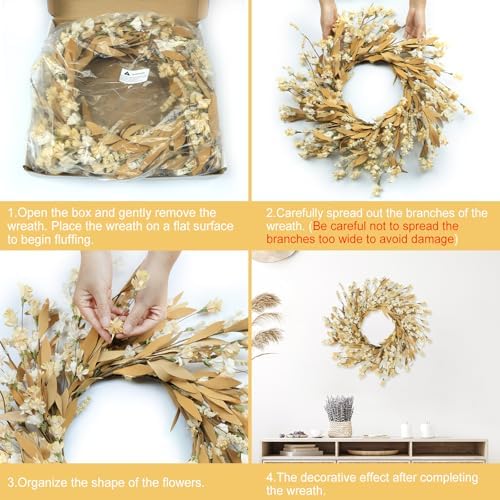artgar fall wreath, 24 inch fall wreaths for, side view