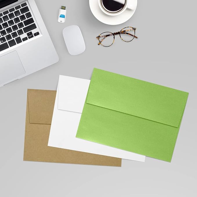 LUXPaper A7 Invitation Envelopes | Peel & Press | 5 1/4" x 7 1/4" | Fairway Metallic | 80lb. Text | 500 Qty