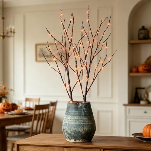 hairui lighted halloween tree branches with timer 32in, front angle view