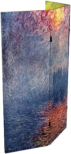 red lantern double sided works of monet canvas on a desk or shelf