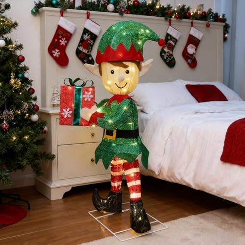 hausse lighted christmas outdoor decor, 38" height pre-lit, side view