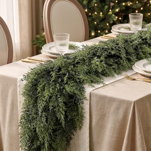 alupssuc 9ft christmas garland, encrypting real touch &full shown in use
