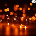 ANJAYLIA 2 Pack Orange String Lights for Halloween Battery Operated Fairy Lights, Twinkle Firefly Lights for Garden, Thanksgiving Day, Christmas Indoor Decoration