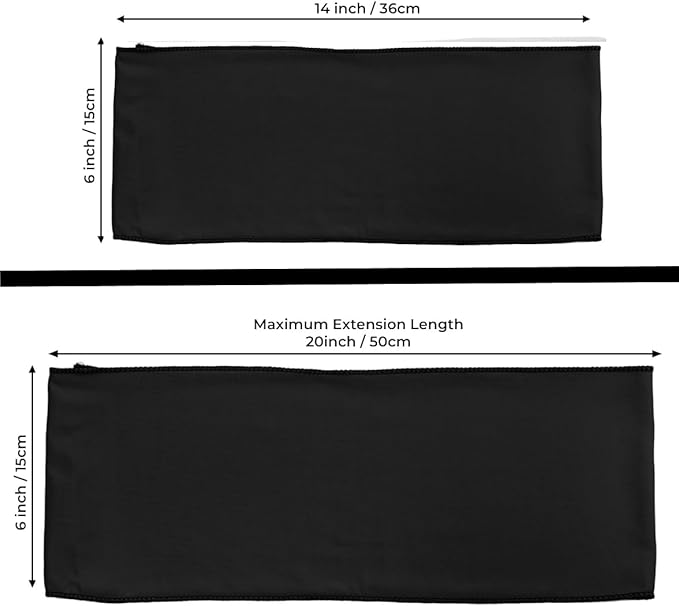 MDS Pack of 50 Spandex Chair Sashes Bows Elastic Stretch Dining Chair Bands Ties Without Slider Buckle Universal fits for Wedding Baby Shower Birthday Party Banquet Event Decoration - Black