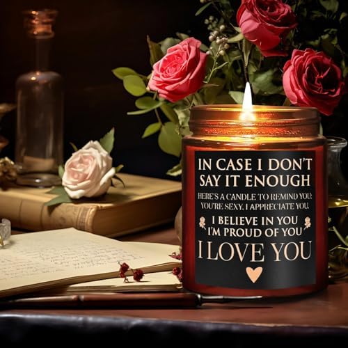 Anniversary Wedding Engagement Scented Soy Candles- Gift for Him Her Girlfriend Boyfriend - Birthday Gifts for Women Men - Mothers Day Love You Gift for Wife - Romantic Valentines for Husband