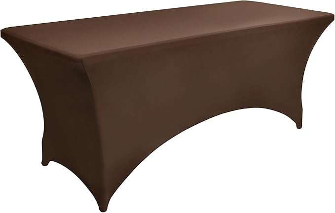 2-Pack 4ft Spandex Table Covers for Rectangular Folding Tables - Wrinkle Resistant Stretch Tight Table Cloths - Ultimate Fitted Table Protector for Parties, Banquet, and Wedding