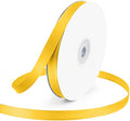 KMER LIFE 3/8" Wide x 50 Yards Yellow Single Faced Polyester Satin Ribbon, Yellow Satin Ribbon Perfect for Wedding Decor, Wreath, Crafts, Gift Wrapping & Other Projects (Yellow)