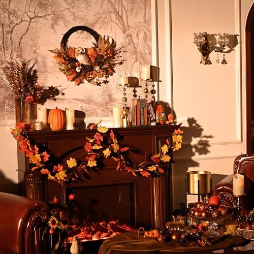 valery madelyn 24'' collapsible fall wreath for front shown in use