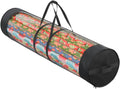 ProPik Wrapping Paper Organizer Storage Bag for All Your Gift Wrap & Ribbons, Fits Long 40 Inch Rolls, Hold Up To 24 Rolls, Heavy Duty Clear PVC Bag with Handles (Black & Clear)