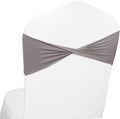 MDS Pack of 50 Spandex Chair Sashes Bows Elastic Stretch Dining Chair Bands Ties Without Slider Buckle Universal fits for Wedding Baby Shower Birthday Party Banquet Event Decoration - Silver Grey